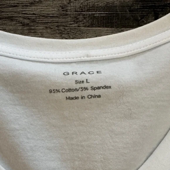 Grace Women's Classic White Short Sleeve Tee - Picture 4 of 9